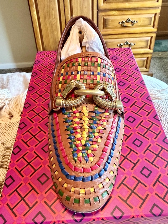 Tory Burch Shoes - Tory Burch Woven Multicolor Leather Women’s Loafer